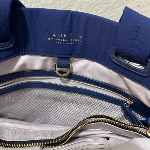 Laundry By Shelli Segal Tote blue bag zip top - Picture 6 of 10